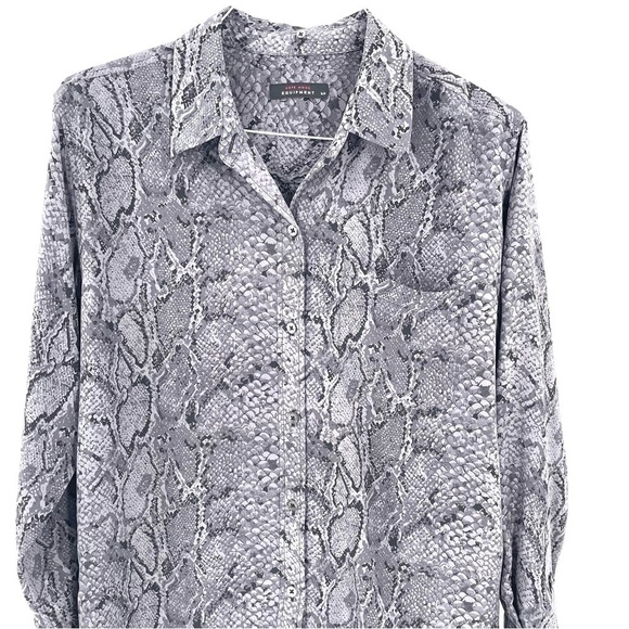 EQUIPMENT FEMME Kate Moss Daddy Python Print 100% Silk Button Down Blouse - Picture 4 of 8